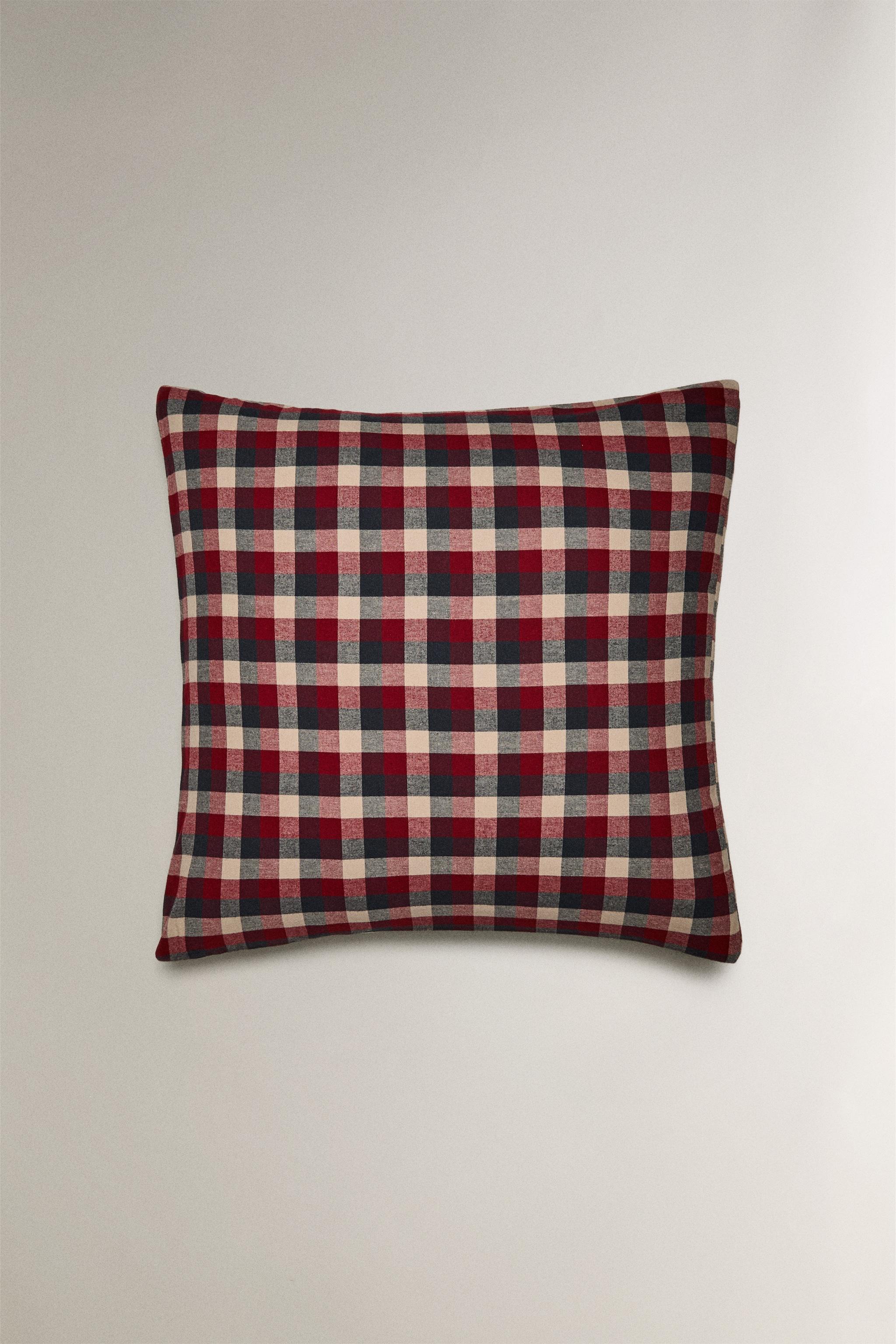 CHRISTMAS TARTAN CHECK COTTON FLANNEL PILLOWCASE
